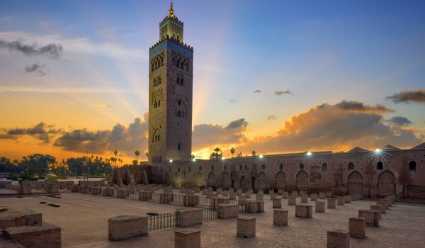 Koutoubia mosque in Marrakech at sunrise, Morocco